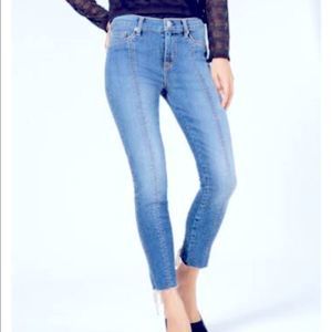 Hudson Nico Raw Hem Lace-up Super Skinny Crop Jean